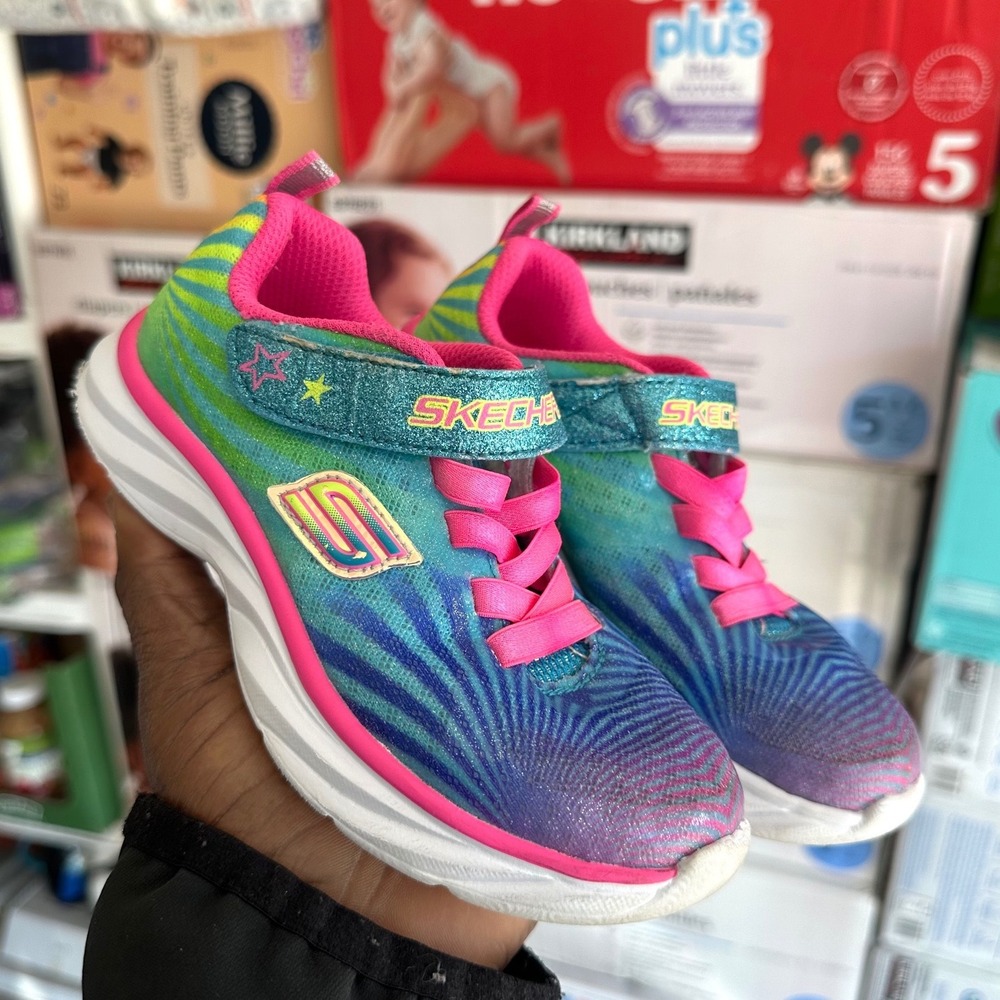 Skechers Kids Pepsters Colorbeam Sneakers Toddler Size 11 Pink Rainbow Multi - Picture 12 of 13